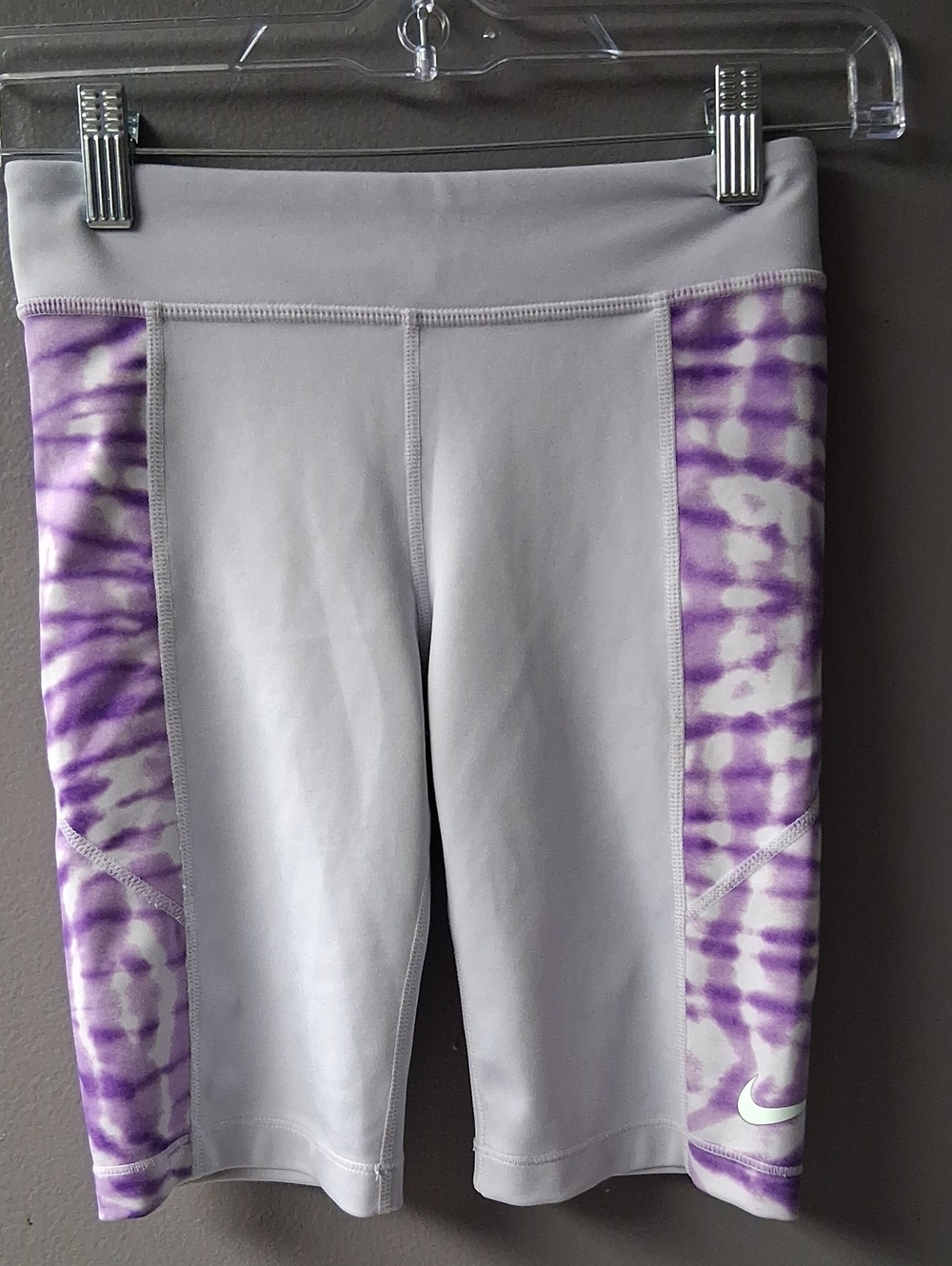 Nike Light Purple Shorts with Purple Tie-Dye Side Panels